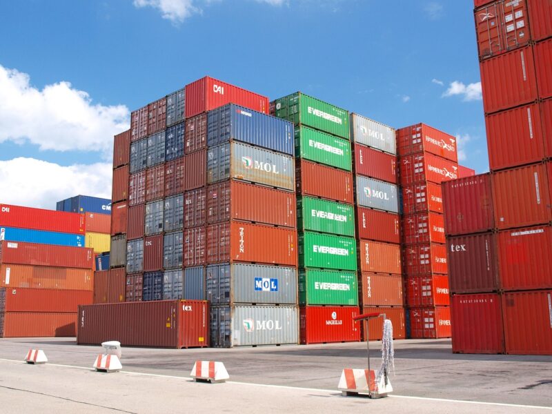 Container-Transporte Container im Hafen